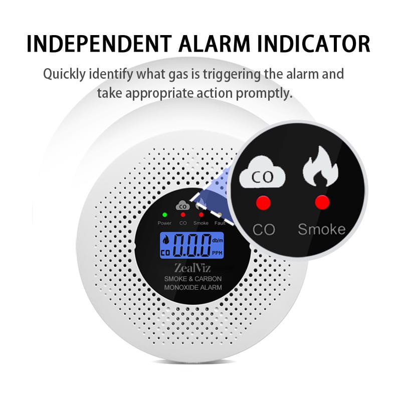 Zealviz New 2-in-1 Smoke and Carbon Monoxide Alarm with Wi-Fi Connectivity