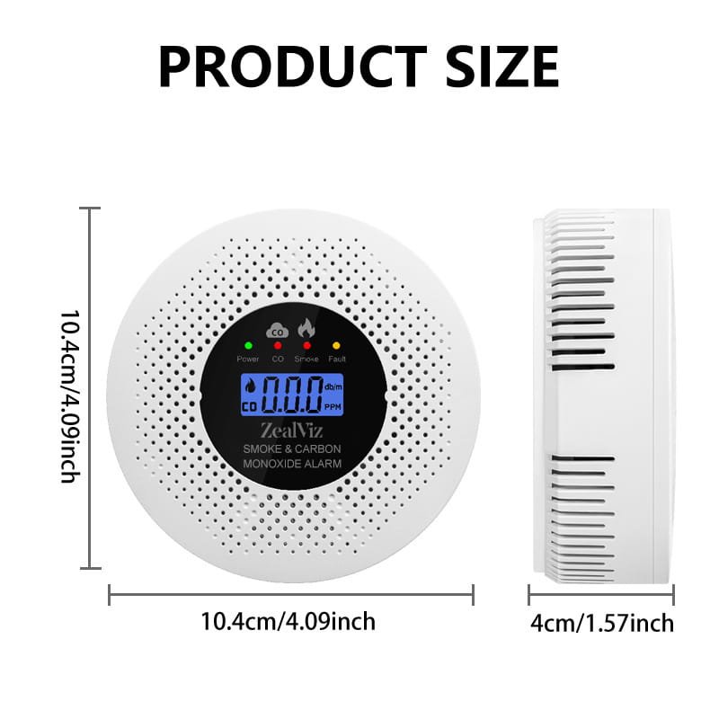 详情-10 Zealviz New 2-in-1 Smoke and Carbon Monoxide Alarm with Wi-Fi Connectivity